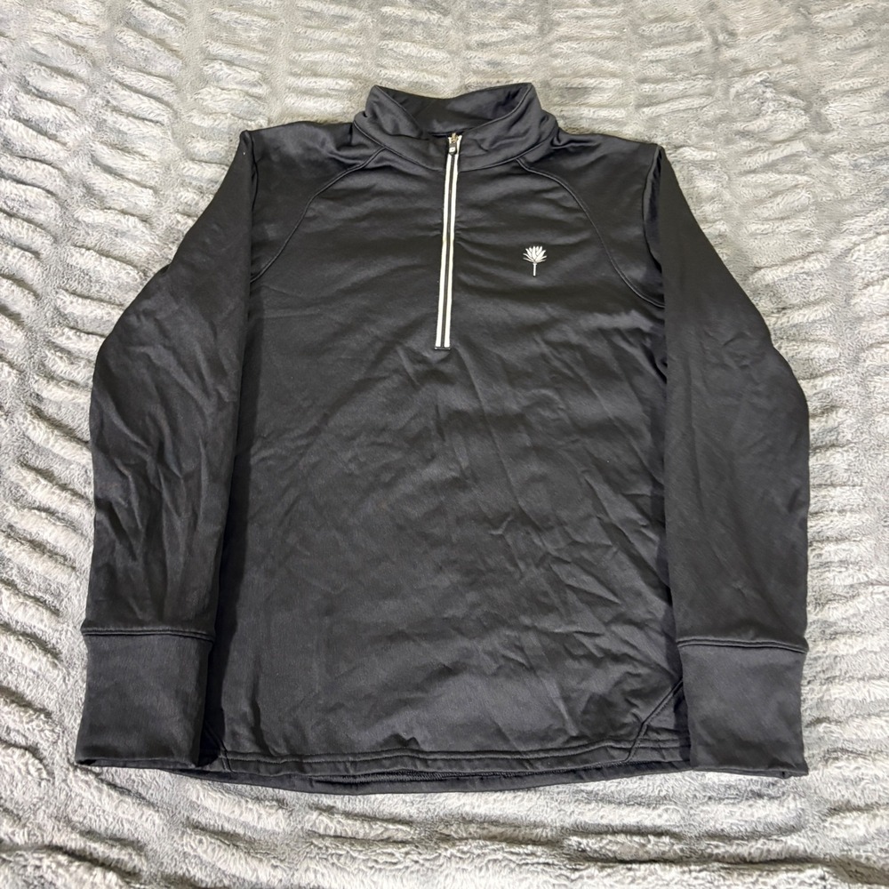 FootJoy Womens Black 1/4 Zip Golf Pullover Mock Neck Long Sleeve Shirt Small